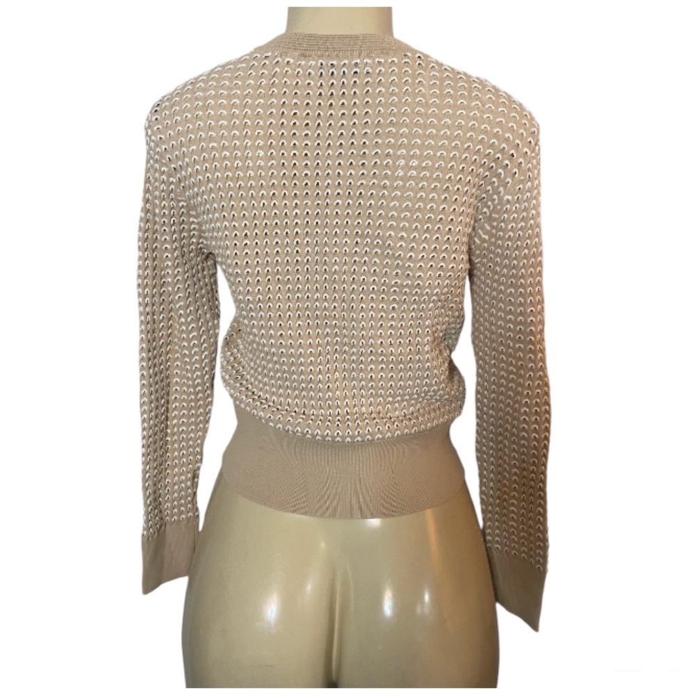Sandro Paris Audrey Beige Cardigan Stretchy Knitted Size Small - Picture 3 of 5